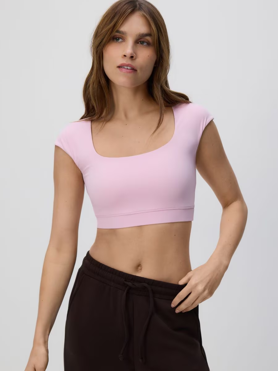 Crop top s krátkym rukávom